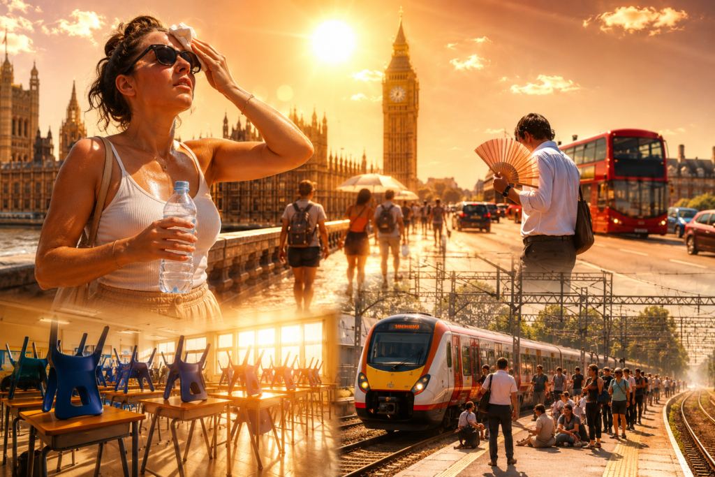 UK Braces for 40C Heat, Schools Close as Hottest Day Looms