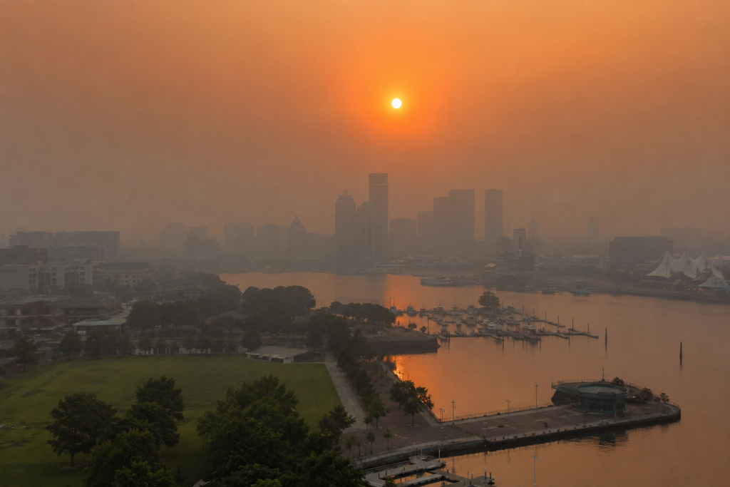 Maryland faces near-record heat and wildfire smoke as air quality alerts issued through Friday