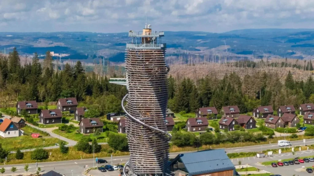 Three people die after falling from 213ft observation tower in Germany’s Harz Mountains