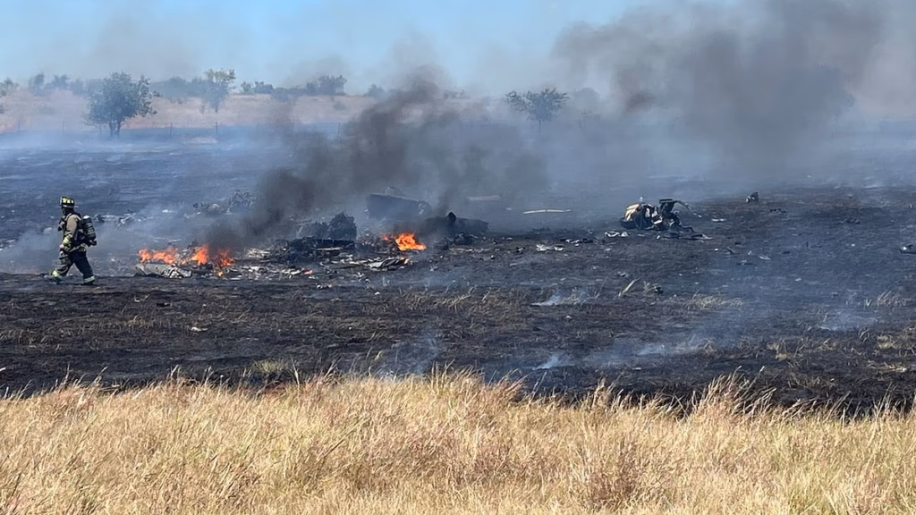 Two individuals killed in navy helicopter crash in Texas sparking huge wildfire and forcing evacuations