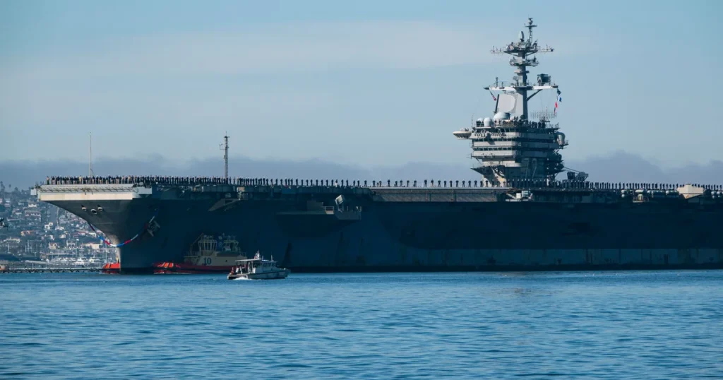 Democratic senators requirement explanations approximately circumstances aboard USS Abraham Lincoln