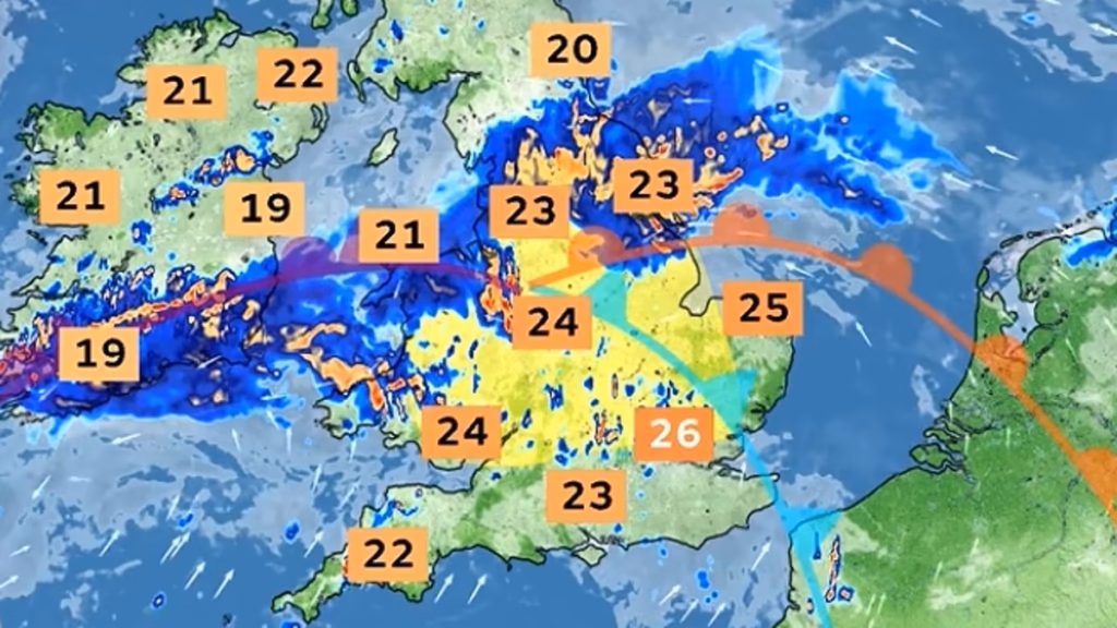 Fears of 'extreme' flash floods as Britain encountering 'intense' thunderstorms with a month's value of rain set to decrease on parched floor