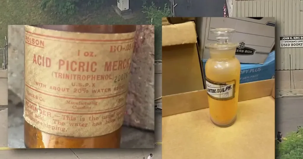 Detroit bookshop staff find explosive acid among books