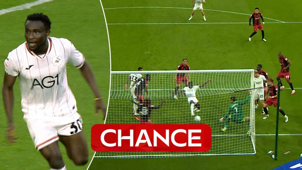 Opoku misses glaring chance after frantic goalmouth scramble