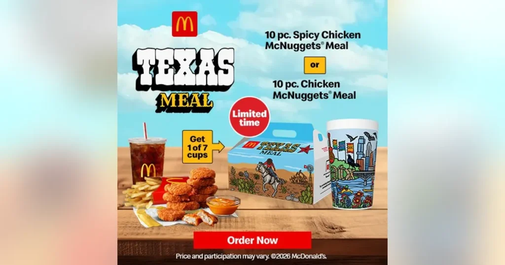 McDonald’s unveils Texas-only bundle with collectible cups