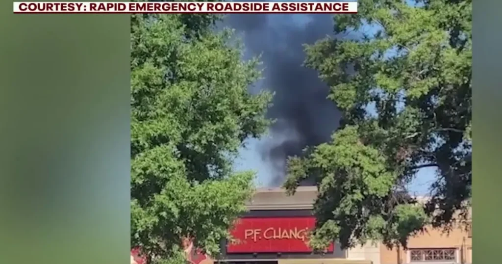 Fire creates huge black smoke cloud above Perimeter Mall