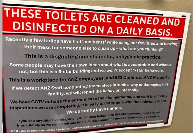 ANZ toilet sign targeting women sparks backlash at global HQ