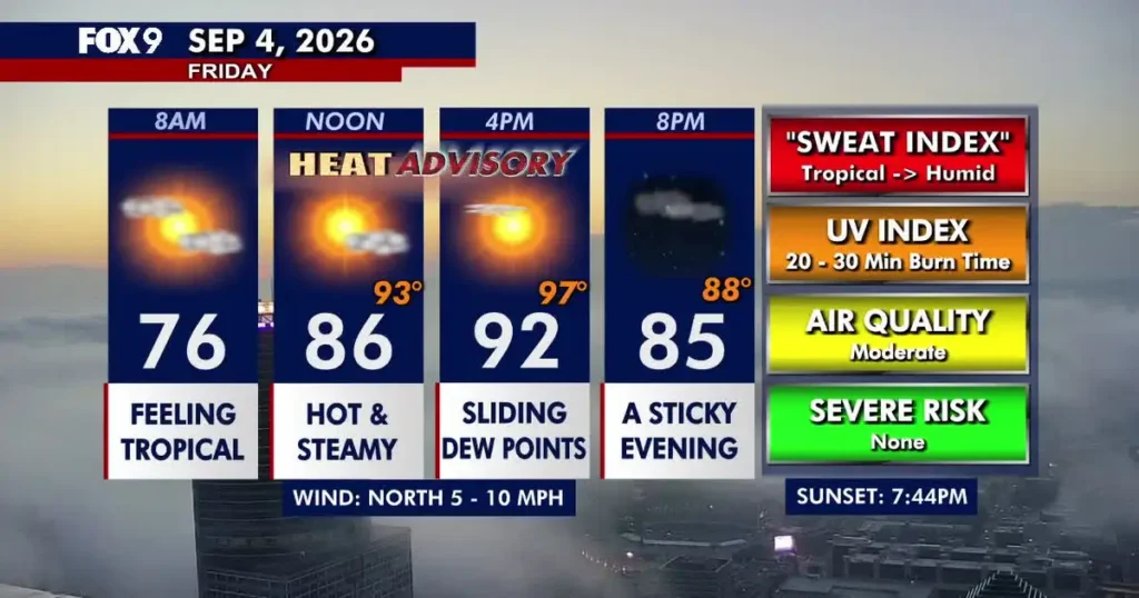 Heat alert issued as Minnesota’s Twin Cities brace for humid Friday