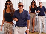 Amal Clooney dazzles in £1,700 Elie Saab skirt beside George