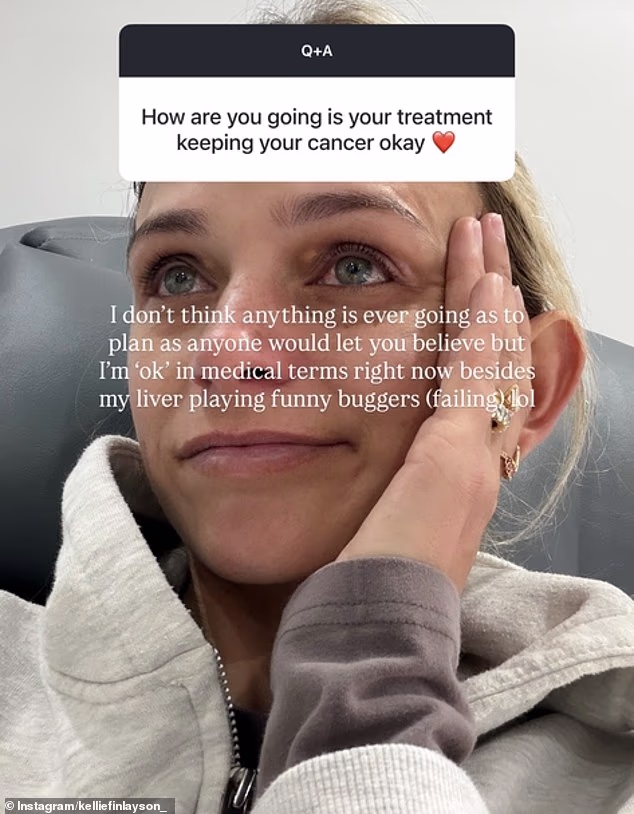 Kellie Finlayson reveals liver concerns in terminal cancer fight