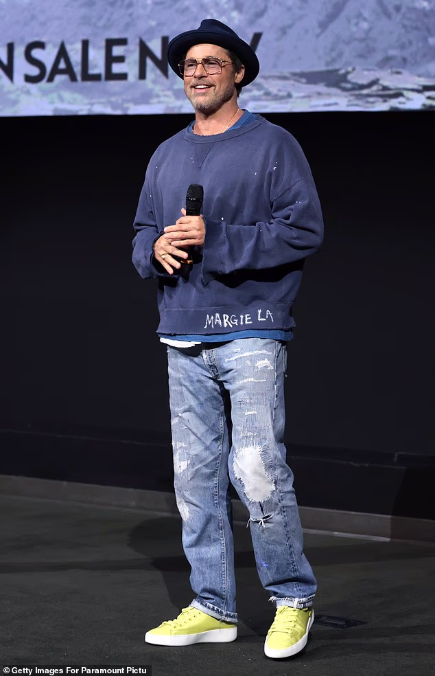 Brad Pitt wears distressed look after being embarrassed by kids