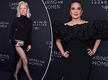 Pamela Anderson bares leg as Salma Hayek dazzles at Kering gala