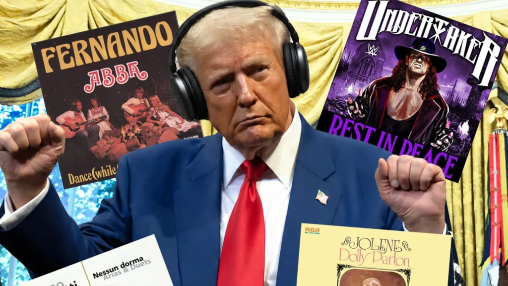 Trump shares his Air Force One music choices with reporters