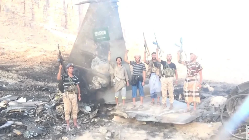 Video purportedly shows Saudi aircraft Houthis say they downed