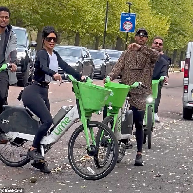 Kim Kardashian and Lewis Hamilton enjoy London bike date and tea