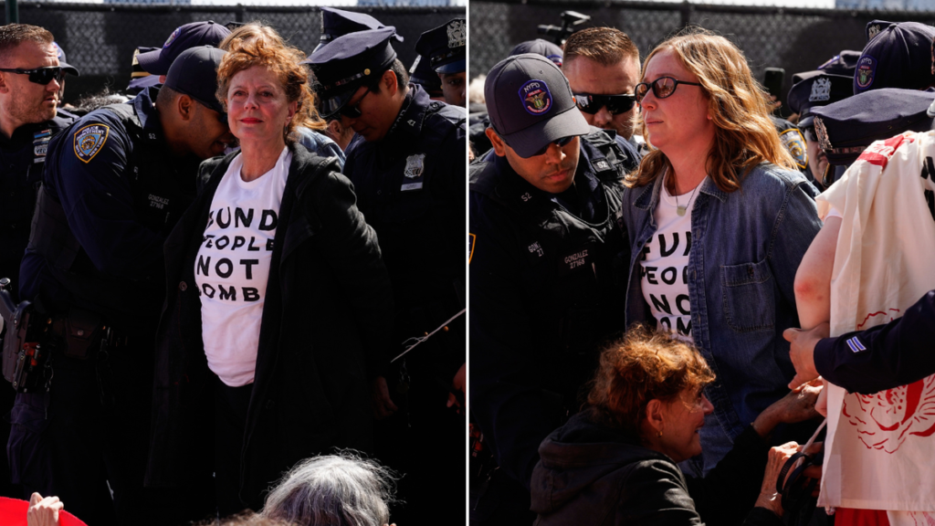 Sarandon and Einbinder arrested at NYC protest over Netanyahu speech