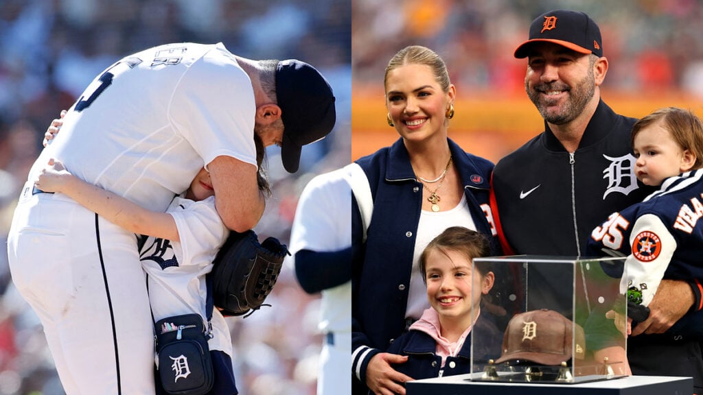 Justin Verlander’s daughter hugs him after his final game