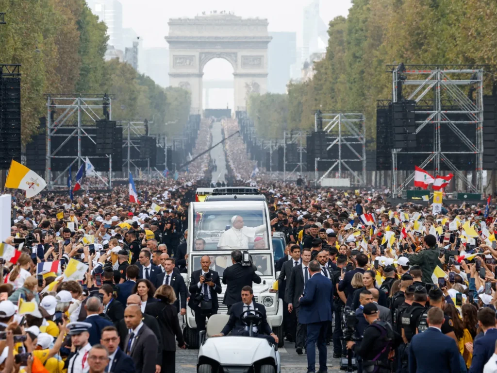 Pope Leo draws huge crowd for open-air Mass in Paris