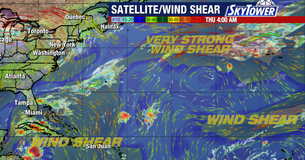 Strong upper-level winds curb Atlantic tropical storm formation