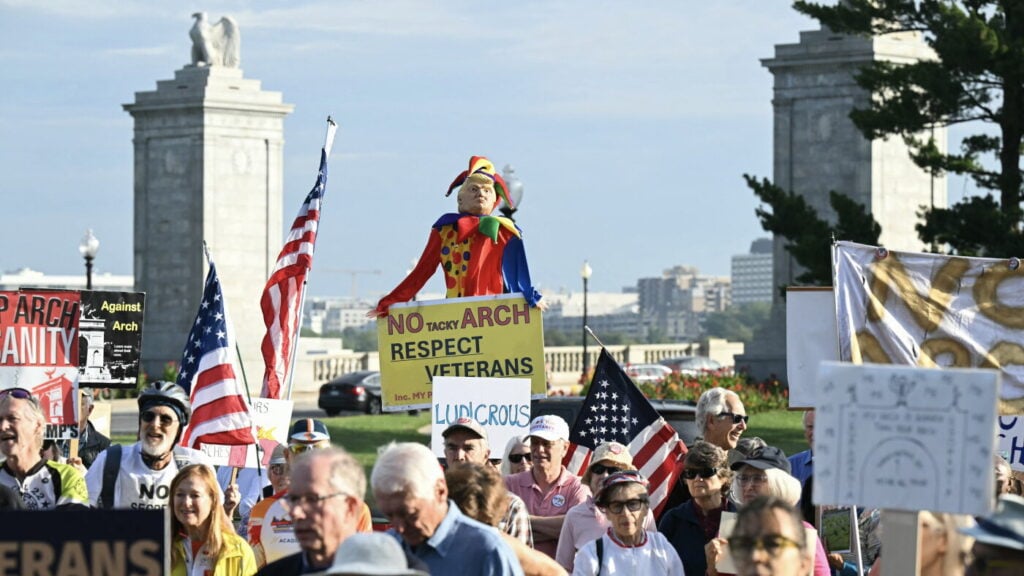 Protesters look to midterms over Trump’s proposed DC arch
