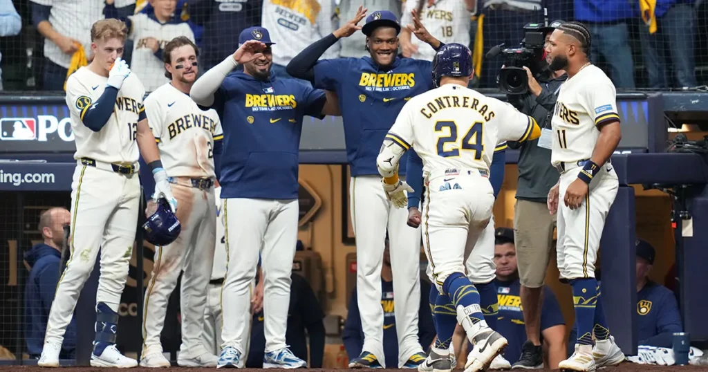 Milwaukee Brewers edge NLDS opener in tense finish
