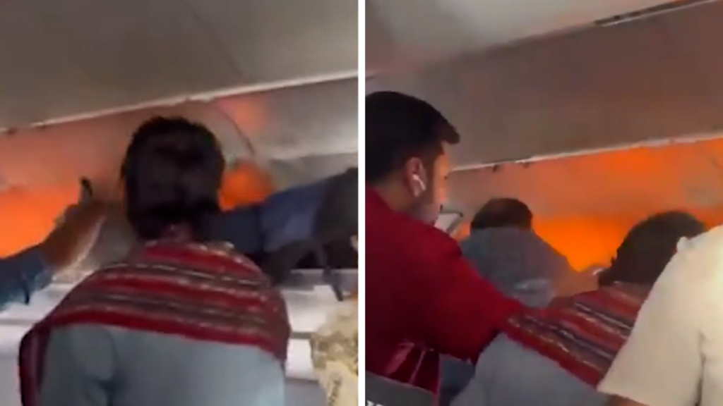 Passengers panic as fire breaks out on IndiGo flight, video shows