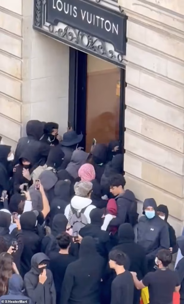 Luxury shops including Louis Vuitton and Dior looted in France
